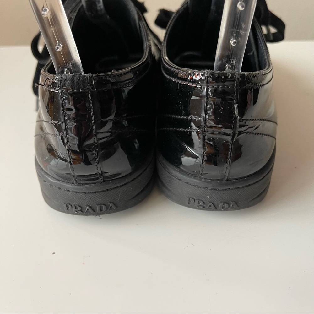 PRADA Black Patent Leather Sneakers - Picture 5 of 12
